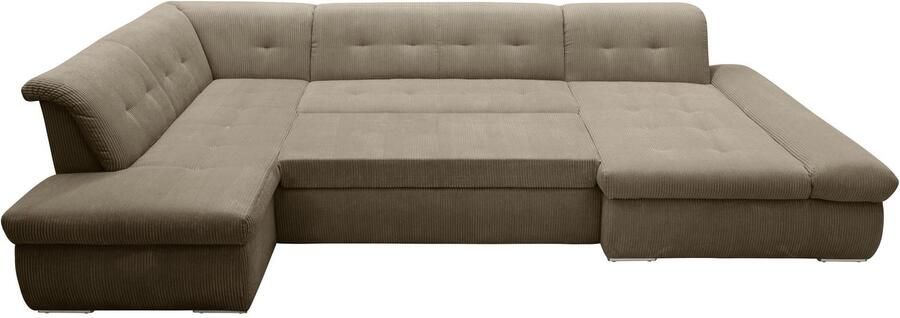 DOMO collection Zithoek Moric U-vorm ook in cord in xxl-formaat naar keuze met slaapfunctie en verstelbare armleuning - Foto 4