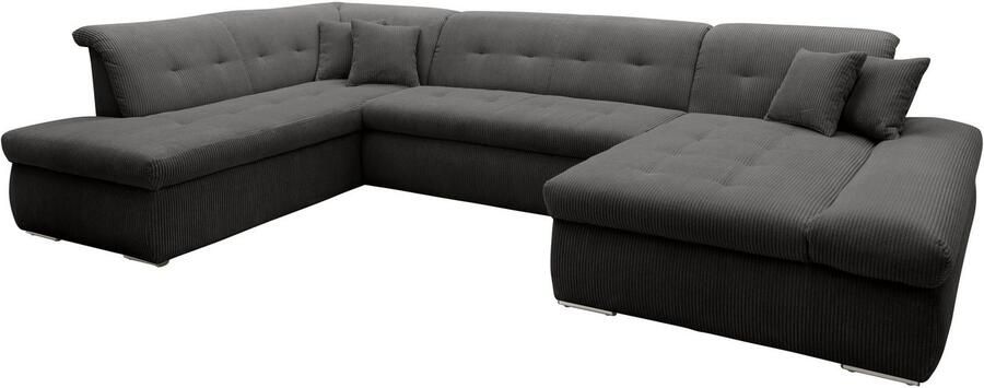 DOMO collection Zithoek Moric U-vorm ook in cord in xxl-formaat naar keuze met slaapfunctie en verstelbare armleuning - Foto 2