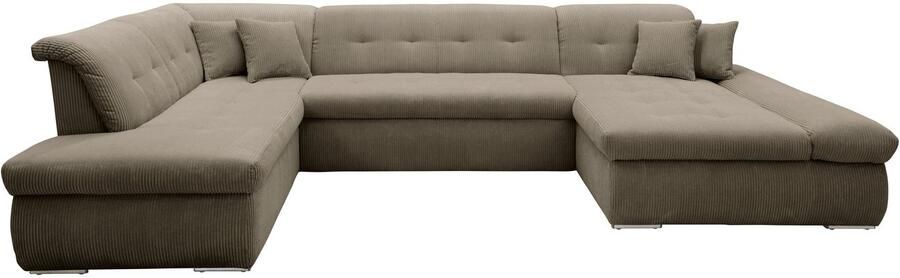 DOMO collection Zithoek Moric U-vorm ook in cord in xxl-formaat naar keuze met slaapfunctie en verstelbare armleuning - Foto 4