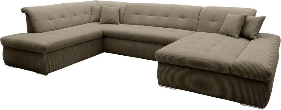 DOMO collection Zithoek Moric U-vorm ook in cord in xxl-formaat naar keuze met slaapfunctie en verstelbare armleuning - Foto 2