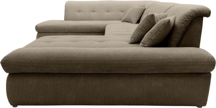 DOMO collection Zithoek Moric U-vorm ook in cord in xxl-formaat naar keuze met slaapfunctie en verstelbare armleuning