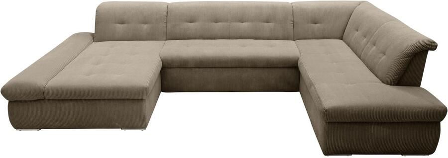 DOMO collection Zithoek Moric U-vorm ook in cord in xxl-formaat naar keuze met slaapfunctie en verstelbare armleuning - Foto 4