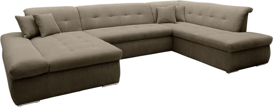 DOMO collection Zithoek Moric U-vorm ook in cord in xxl-formaat naar keuze met slaapfunctie en verstelbare armleuning - Foto 2