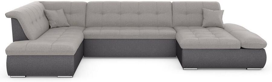 DOMO collection Zithoek Moric U-vorm ook in cord in xxl-formaat naar keuze met slaapfunctie en verstelbare armleuning - Foto 6