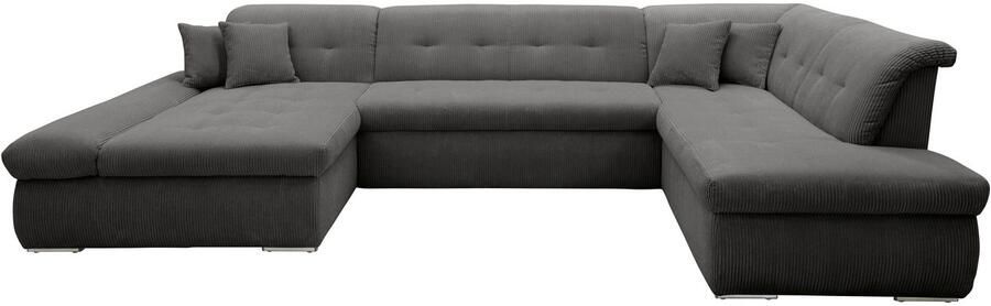 DOMO collection Zithoek Moric U-vorm ook in cord in xxl-formaat naar keuze met slaapfunctie en verstelbare armleuning - Foto 4