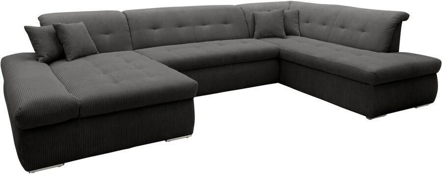 DOMO collection Zithoek Moric U-vorm ook in cord in xxl-formaat naar keuze met slaapfunctie en verstelbare armleuning - Foto 2