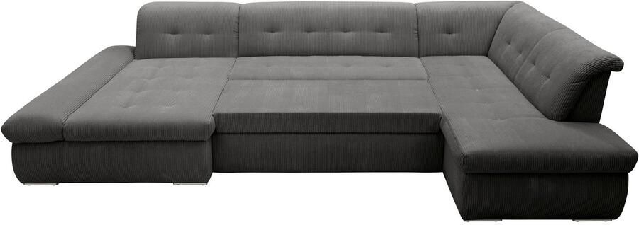 DOMO collection Zithoek Moric U-vorm ook in cord in xxl-formaat naar keuze met slaapfunctie en verstelbare armleuning - Foto 4