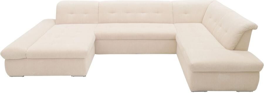 DOMO collection Zithoek Moric U-vorm ook in cord in xxl-formaat naar keuze met slaapfunctie en verstelbare armleuning - Foto 4