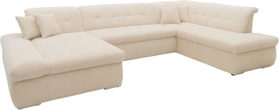 DOMO collection Zithoek Moric U-vorm ook in cord in xxl-formaat naar keuze met slaapfunctie en verstelbare armleuning - Foto 2