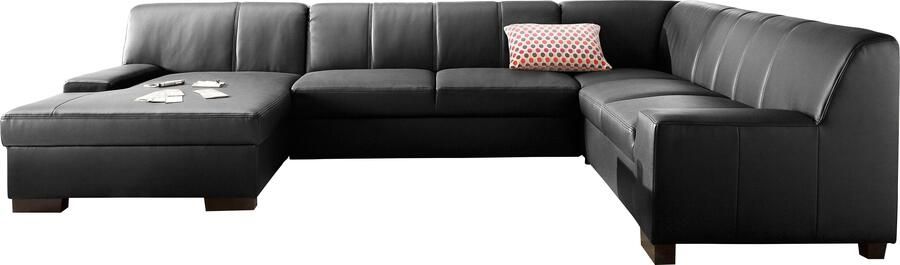 DOMO collection Zithoek Norma met kunstleer of leren bekleding veel ruimte tijdloos & elegant