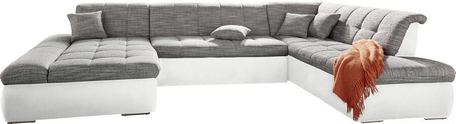 DOMO collection Zithoek PB Moric optioneel met slaapfunctie + armsteunverstelling L-vorm XXL-formaat BxDxH: 353x216x80 cm fijn doorgestikt patroon incl. sierkussens - Foto 5