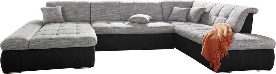 DOMO collection Zithoek PB Moric optioneel met slaapfunctie + armsteunverstelling L-vorm XXL-formaat BxDxH: 353x216x80 cm fijn doorgestikt patroon incl. sierkussens - Foto 5