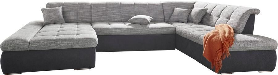 DOMO collection Zithoek PB Moric optioneel met slaapfunctie + armsteunverstelling L-vorm XXL-formaat BxDxH: 353x216x80 cm fijn doorgestikt patroon incl. sierkussens - Foto 3