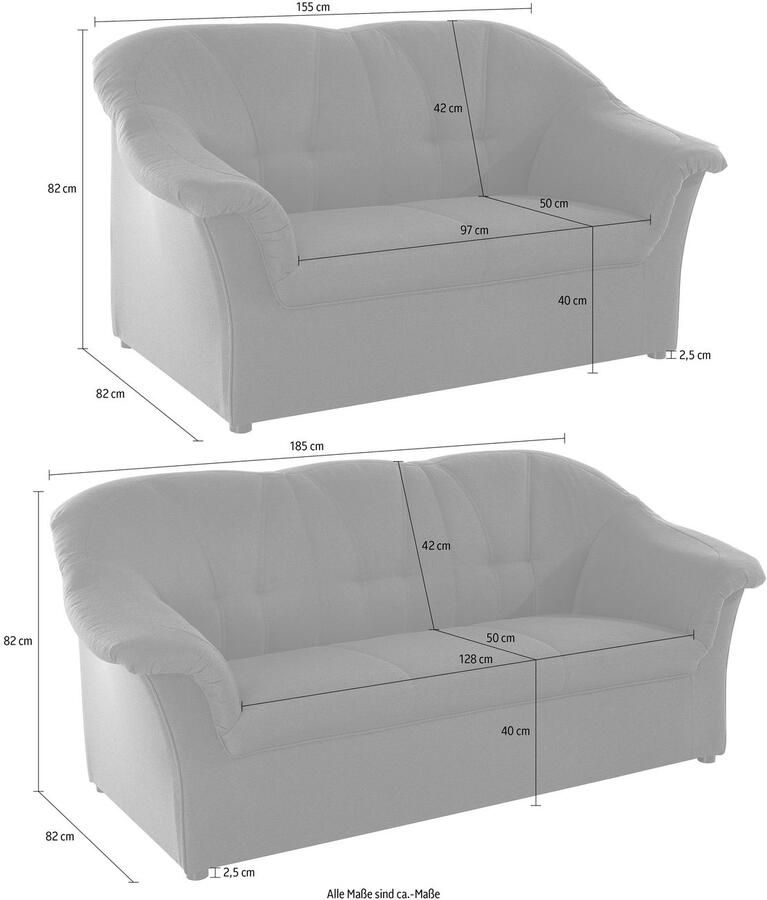 DOMO collection Zithoek Pegnitz 3-zits & 2-zits set (set)