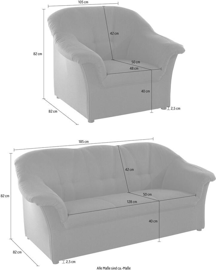 DOMO collection Zithoek Pegnitz Fauteuil en 3-zits (set) - Foto 2