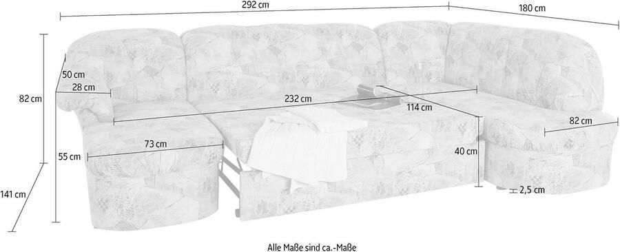 DOMO collection Zithoek Pegnitz tijdloos en modern met aantrekkelijke rugstepping U-vorm - Foto 2