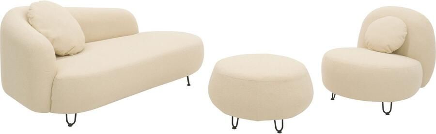 DOMO collection Zithoek Poika bekleding van faux fur Mooi gevormd outdoor-highlight ideaal voor balkon terras tuin (3-delig) - Foto 2