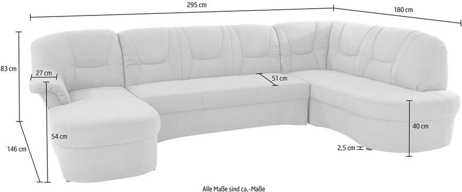 DOMO collection Zithoek Sarafina tijdloos en comfortabel optioneel met veren U-vorm - Foto 2