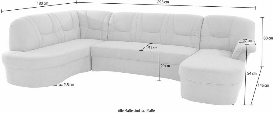 DOMO collection Zithoek Sarafina tijdloos en comfortabel optioneel met veren U-vorm - Foto 2