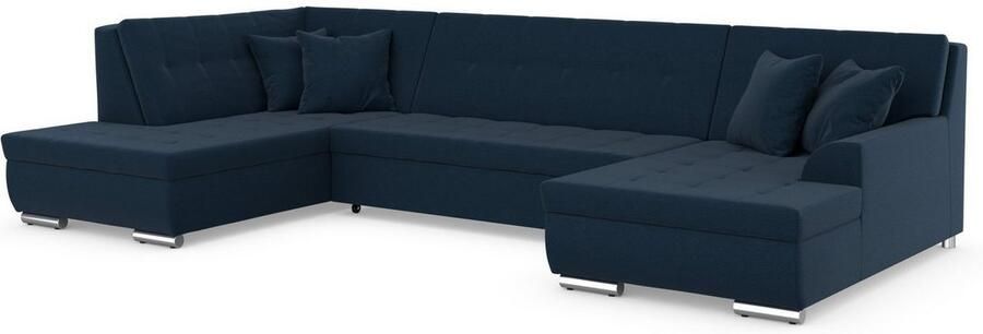 DOMO collection Zithoek Treviso inclusief sierkussen moderne stiksels XXL: B D H: 364 201 83 cm naar keuze met slaapfunctie in vele soorten bekleding ook in cord u-model - Foto 4