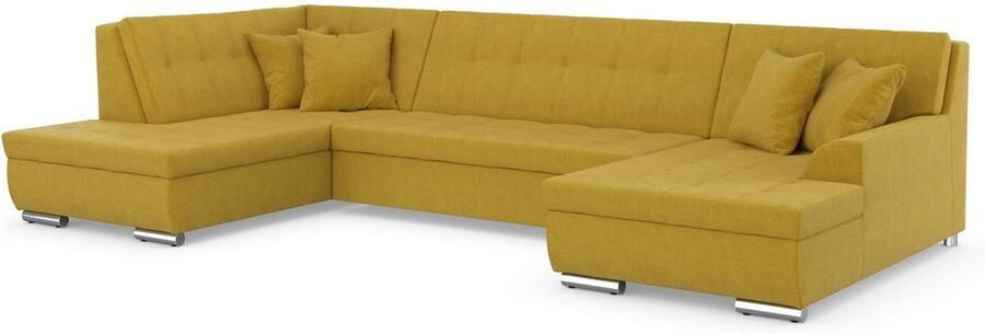 DOMO collection Zithoek Treviso inclusief sierkussen moderne stiksels XXL: B D H: 364 201 83 cm naar keuze met slaapfunctie in vele soorten bekleding ook in cord u-model - Foto 4