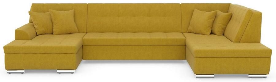 DOMO collection Zithoek Treviso inclusief sierkussen moderne stiksels XXL: B D H: 364 201 83 cm naar keuze met slaapfunctie in vele soorten bekleding ook in cord u-model - Foto 6