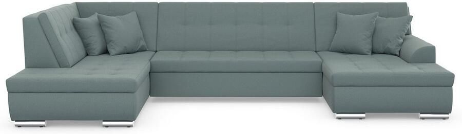 DOMO collection Zithoek Treviso inclusief sierkussen moderne stiksels XXL: B D H: 364 201 83 cm naar keuze met slaapfunctie in vele soorten bekleding ook in cord u-model - Foto 4