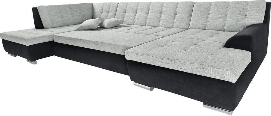 DOMO collection Zithoek Treviso inclusief sierkussen moderne stiksels XXL: B D H: 364 201 83 cm naar keuze met slaapfunctie in vele soorten bekleding ook in cord u-model - Foto 5