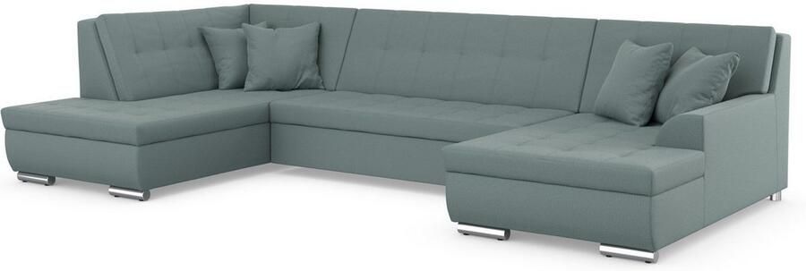 DOMO collection Zithoek Treviso inclusief sierkussen moderne stiksels XXL: B D H: 364 201 83 cm naar keuze met slaapfunctie in vele soorten bekleding ook in cord u-model - Foto 3