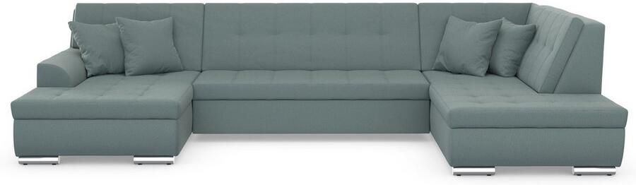 DOMO collection Zithoek Treviso inclusief sierkussen moderne stiksels XXL: B D H: 364 201 83 cm naar keuze met slaapfunctie in vele soorten bekleding ook in cord u-model - Foto 4