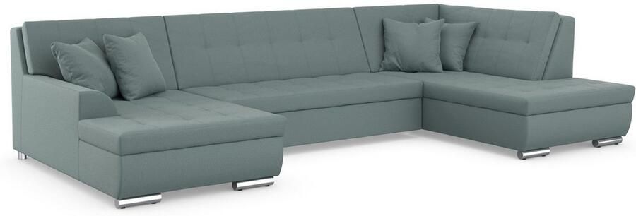 DOMO collection Zithoek Treviso inclusief sierkussen moderne stiksels XXL: B D H: 364 201 83 cm naar keuze met slaapfunctie in vele soorten bekleding ook in cord u-model - Foto 3