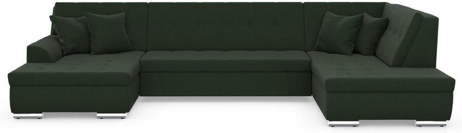 DOMO collection Zithoek Treviso inclusief sierkussen moderne stiksels XXL: B D H: 364 201 83 cm naar keuze met slaapfunctie in vele soorten bekleding ook in cord u-model - Foto 5