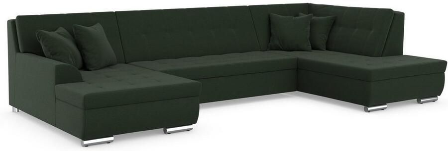 DOMO collection Zithoek Treviso inclusief sierkussen moderne stiksels XXL: B D H: 364 201 83 cm naar keuze met slaapfunctie in vele soorten bekleding ook in cord u-model - Foto 4