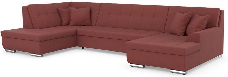 DOMO collection Zithoek Treviso inclusief sierkussen moderne stiksels XXL: B D H: 364 201 83 cm naar keuze met slaapfunctie in vele soorten bekleding ook in cord u-model - Foto 4