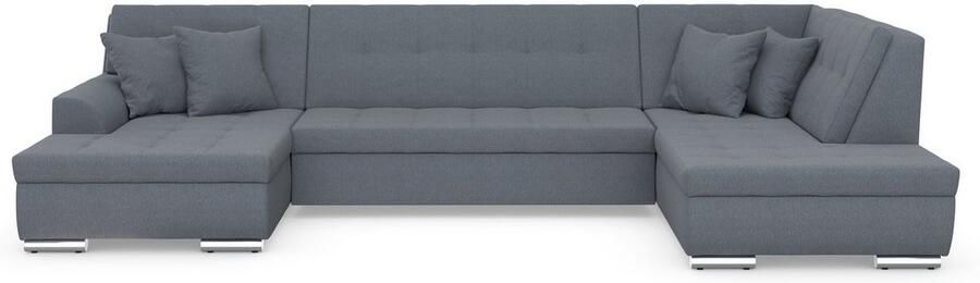 DOMO collection Zithoek Treviso inclusief sierkussen moderne stiksels XXL: B D H: 364 201 83 cm naar keuze met slaapfunctie in vele soorten bekleding ook in cord u-model - Foto 5