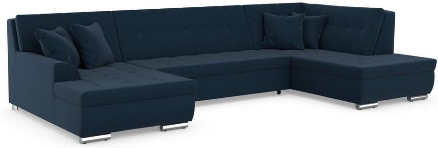 DOMO collection Zithoek Treviso inclusief sierkussen moderne stiksels XXL: B D H: 364 201 83 cm naar keuze met slaapfunctie in vele soorten bekleding ook in cord u-model - Foto 5