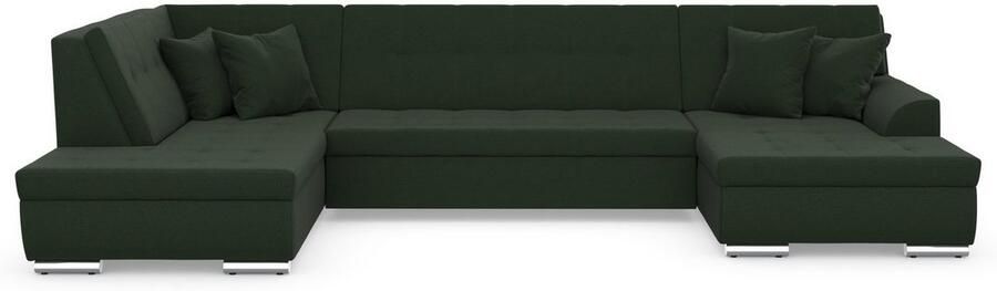 DOMO collection Zithoek Treviso inclusief sierkussen moderne stiksels XXL: B D H: 364 201 83 cm naar keuze met slaapfunctie in vele soorten bekleding ook in cord u-model - Foto 5