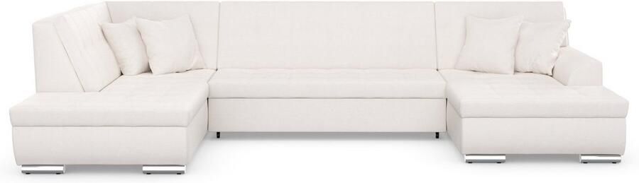 DOMO collection Zithoek Treviso inclusief sierkussen moderne stiksels XXL: B D H: 364 201 83 cm naar keuze met slaapfunctie in vele soorten bekleding ook in cord u-model - Foto 7