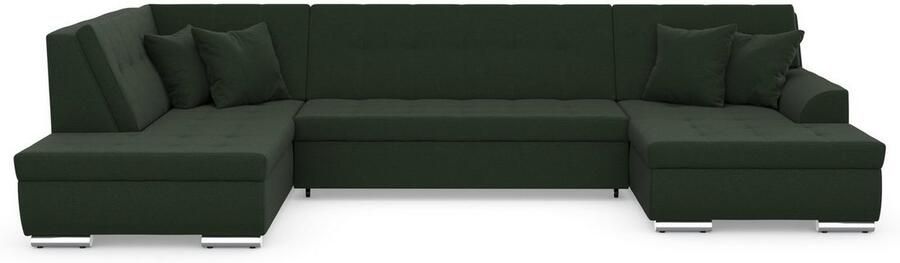 DOMO collection Zithoek Treviso inclusief sierkussen moderne stiksels XXL: B D H: 364 201 83 cm naar keuze met slaapfunctie in vele soorten bekleding ook in cord u-model - Foto 6