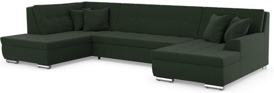 DOMO collection Zithoek Treviso inclusief sierkussen moderne stiksels XXL: B D H: 364 201 83 cm naar keuze met slaapfunctie in vele soorten bekleding ook in cord u-model - Foto 5