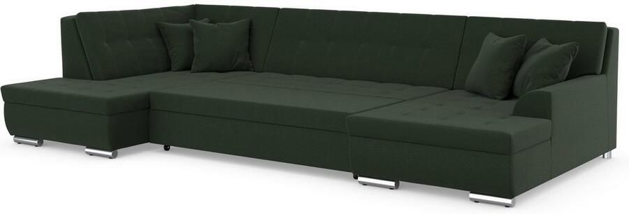 DOMO collection Zithoek Treviso inclusief sierkussen moderne stiksels XXL: B D H: 364 201 83 cm naar keuze met slaapfunctie in vele soorten bekleding ook in cord u-model - Foto 4