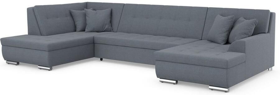 DOMO collection Zithoek Treviso inclusief sierkussen moderne stiksels XXL: B D H: 364 201 83 cm naar keuze met slaapfunctie in vele soorten bekleding ook in cord u-model - Foto 4