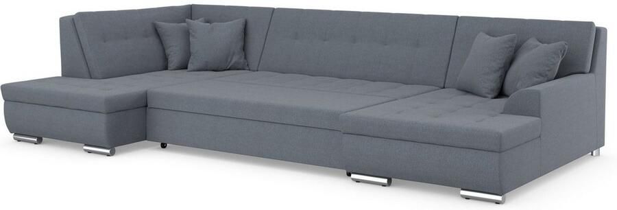 DOMO collection Zithoek Treviso inclusief sierkussen moderne stiksels XXL: B D H: 364 201 83 cm naar keuze met slaapfunctie in vele soorten bekleding ook in cord u-model - Foto 5