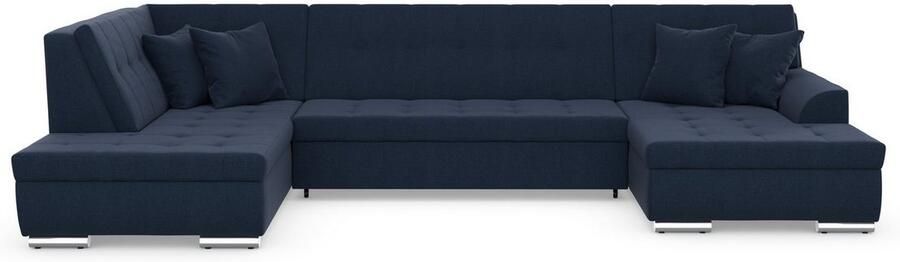 DOMO collection Zithoek Treviso inclusief sierkussen moderne stiksels XXL: B D H: 364 201 83 cm naar keuze met slaapfunctie in vele soorten bekleding ook in cord u-model - Foto 6