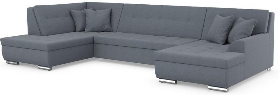 DOMO collection Zithoek Treviso inclusief sierkussen moderne stiksels XXL: B D H: 364 201 83 cm naar keuze met slaapfunctie in vele soorten bekleding ook in cord u-model - Foto 3