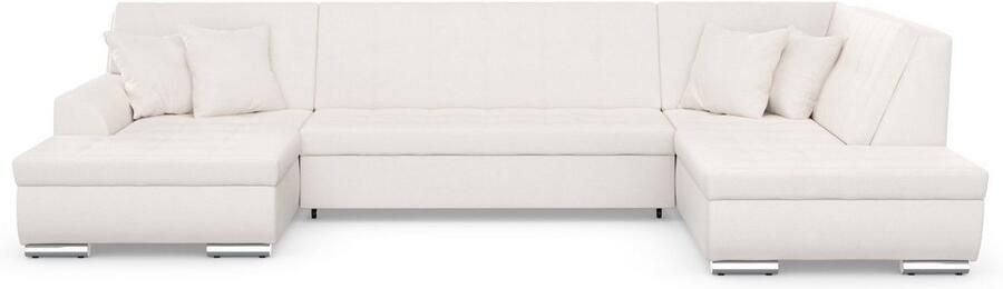 DOMO collection Zithoek Treviso inclusief sierkussen moderne stiksels XXL: B D H: 364 201 83 cm naar keuze met slaapfunctie in vele soorten bekleding ook in cord u-model - Foto 6