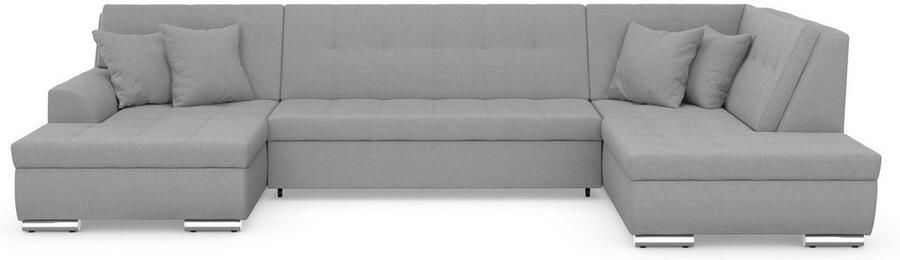 DOMO collection Zithoek Treviso inclusief sierkussen moderne stiksels XXL: B D H: 364 201 83 cm naar keuze met slaapfunctie in vele soorten bekleding ook in cord u-model - Foto 6