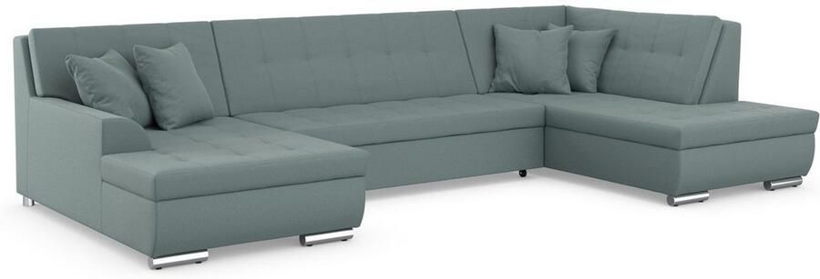 DOMO collection Zithoek Treviso inclusief sierkussen moderne stiksels XXL: B D H: 364 201 83 cm naar keuze met slaapfunctie in vele soorten bekleding ook in cord u-model - Foto 2