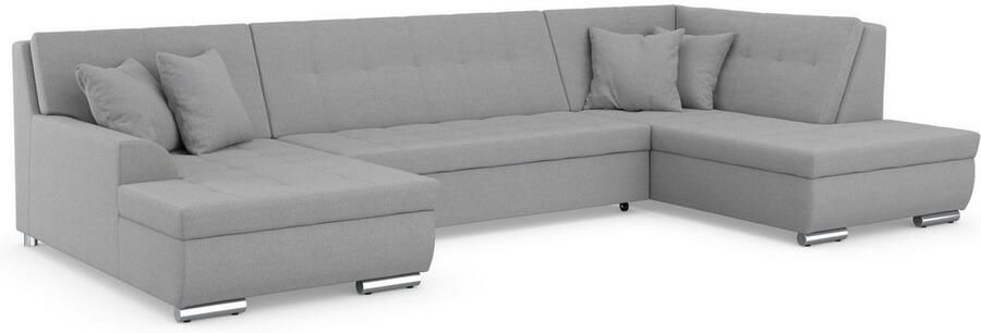 DOMO collection Zithoek Treviso inclusief sierkussen moderne stiksels XXL: B D H: 364 201 83 cm naar keuze met slaapfunctie in vele soorten bekleding ook in cord u-model - Foto 4