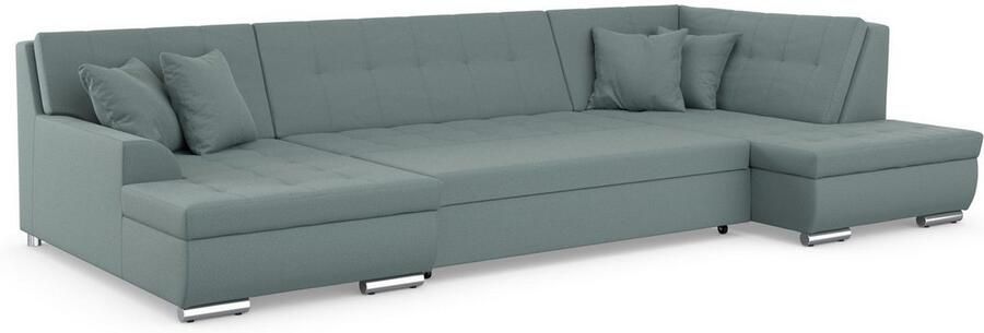 DOMO collection Zithoek Treviso inclusief sierkussen moderne stiksels XXL: B D H: 364 201 83 cm naar keuze met slaapfunctie in vele soorten bekleding ook in cord u-model - Foto 4